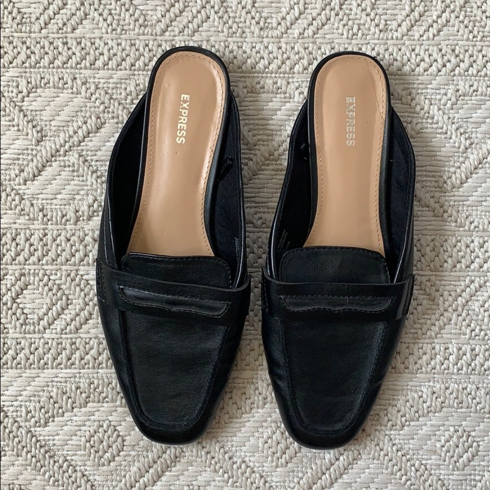Express black loafers
